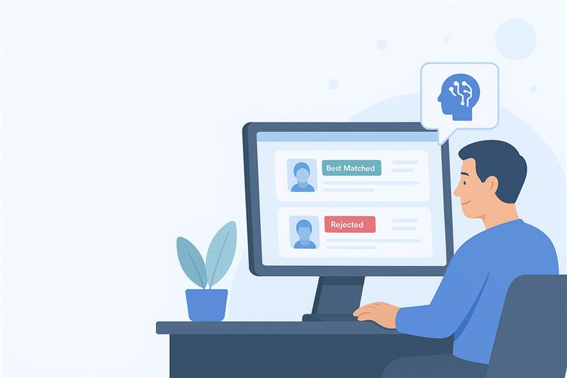 ShramIN Jobs - Recruitment platform illustration showing skilled candidates and hiring process